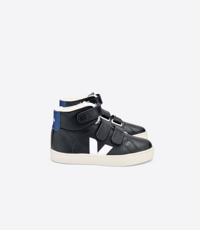 Series Mid Fured Chromefree Leather Black White Cobalt Veja Switzerland