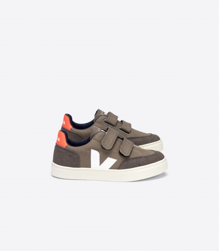 Premium Canvas Kaki Pierre Orange Fluo Veja Switzerland