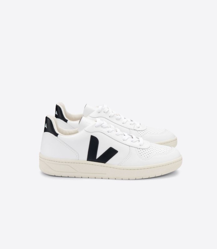 Series Leather White Black Veja Switzerland