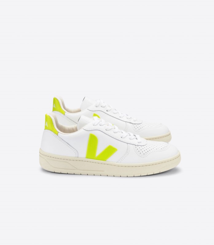 Veja Original Leather White Jaune Fluo Switzerland