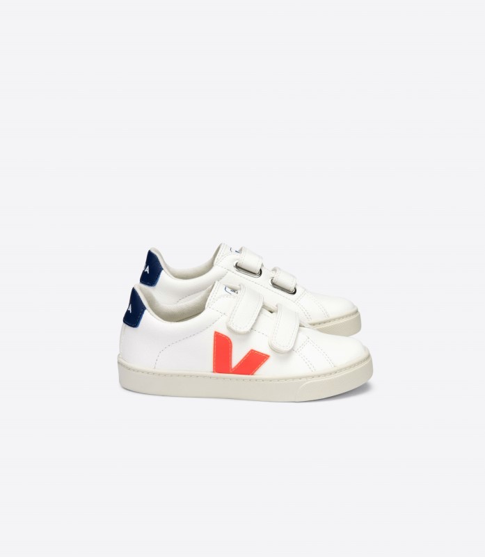 Collection Veja Chromefree Leather White Orange Fluo Cobalt Switzerland