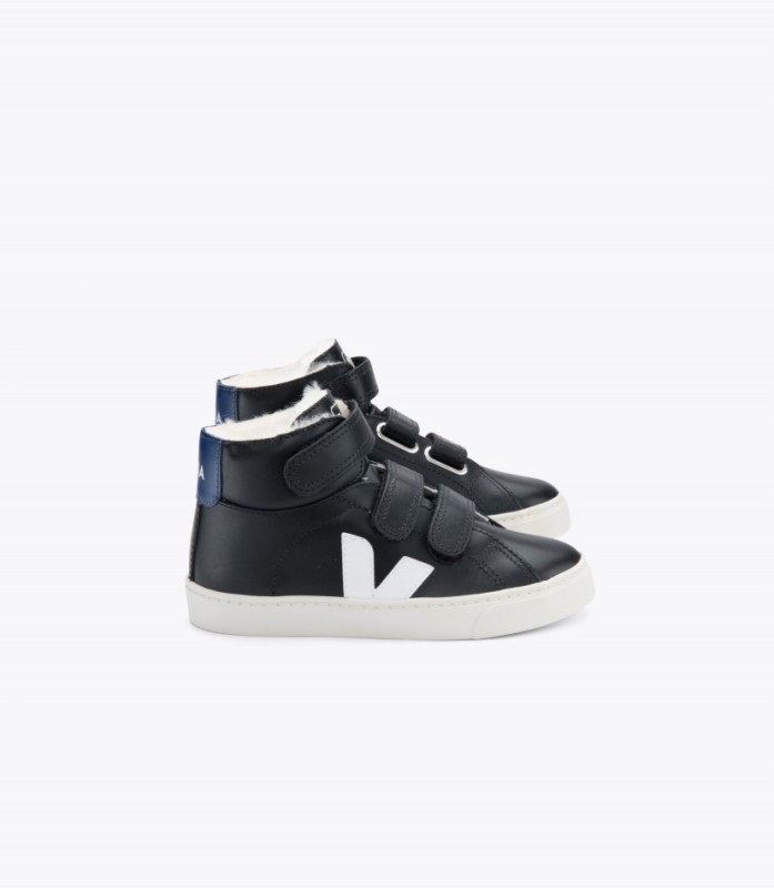 Veja Esplar Mid Fured Leather Black Cobalt Switzerland