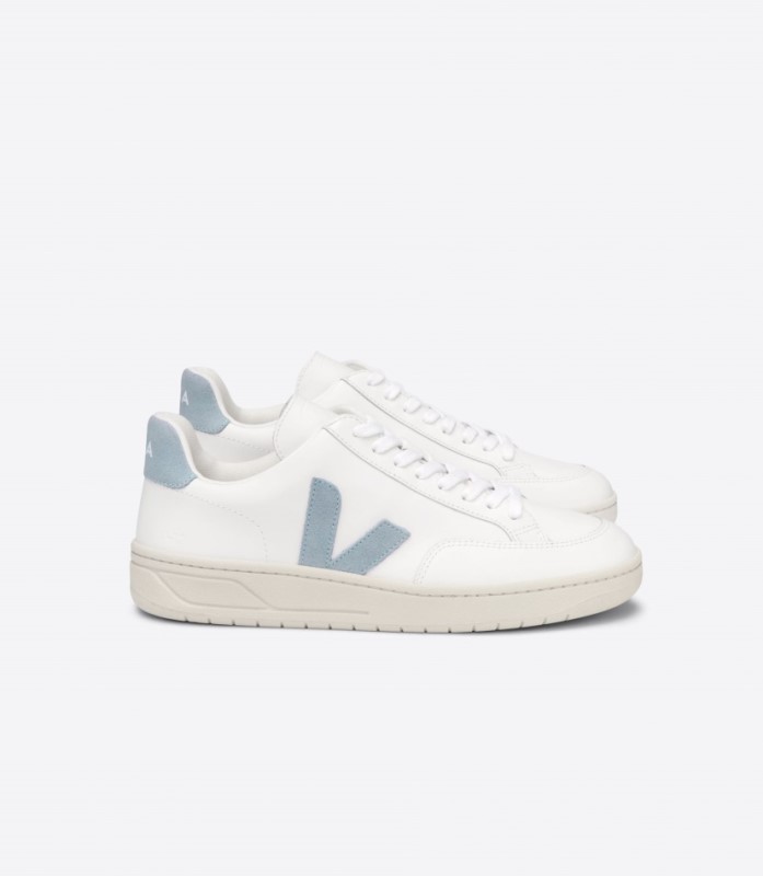 Veja V-12 Leather White Steel Switzerland