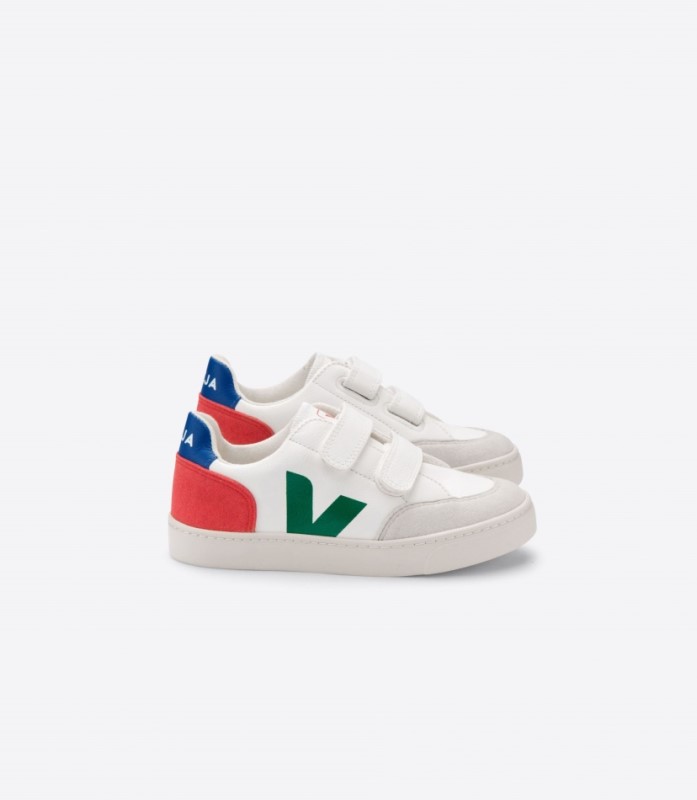 Veja V-12 Chromefree Leather White Emeraude Pekin Switzerland
