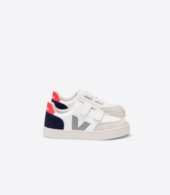 Veja V-12 Chromefree Leather White Multico Nautico Switzerland