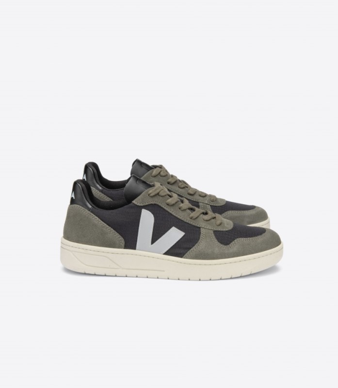 Veja V-10 Ripstop Black Oxford Grey Mud Switzerland