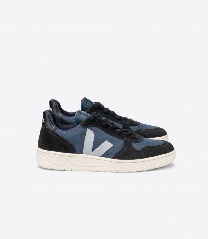 Veja V-10 Ripstop Nautico Oxford Grey Black Switzerland