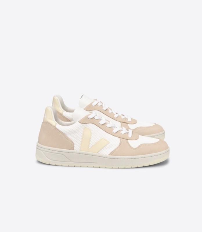 Veja V-10 Alveomesh White Butter Almond Switzerland